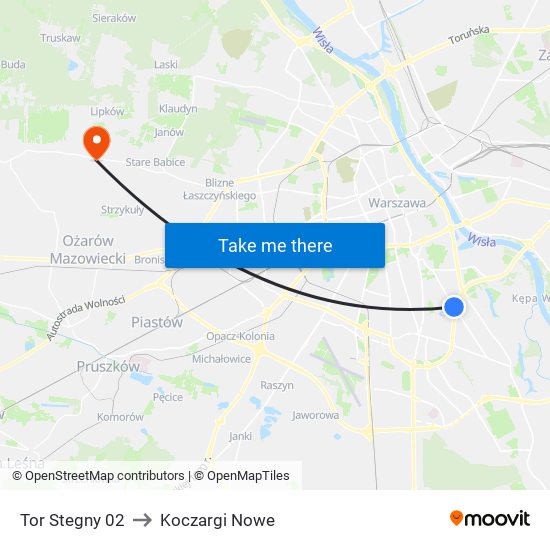 Tor Stegny 02 to Koczargi Nowe map