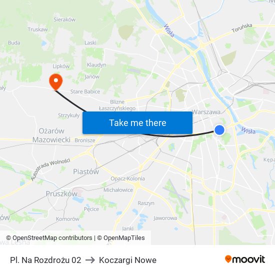 Pl. Na Rozdrożu 02 to Koczargi Nowe map