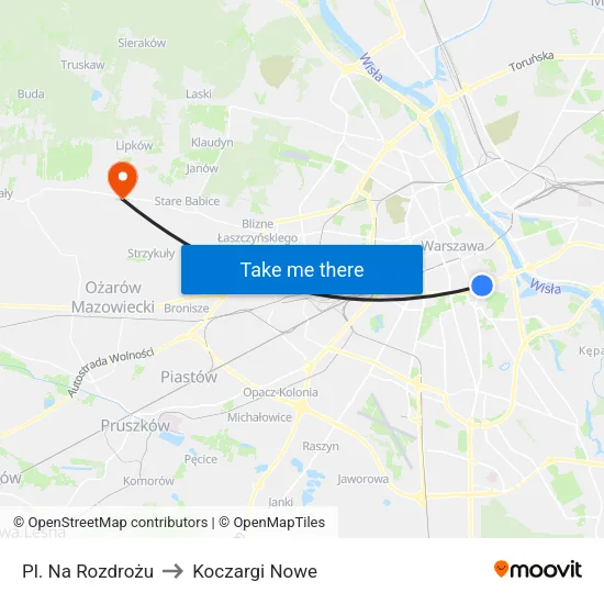 Pl. Na Rozdrożu to Koczargi Nowe map