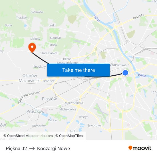 Piękna 02 to Koczargi Nowe map