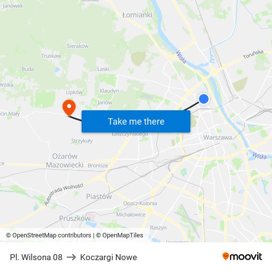 Pl. Wilsona 08 to Koczargi Nowe map