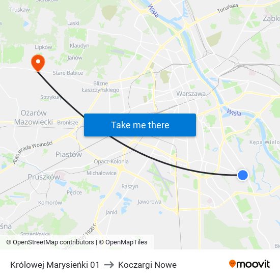 Królowej Marysieńki 01 to Koczargi Nowe map