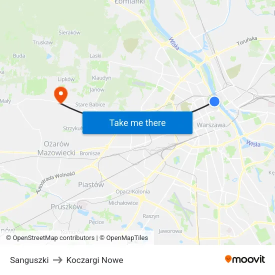 Sanguszki to Koczargi Nowe map
