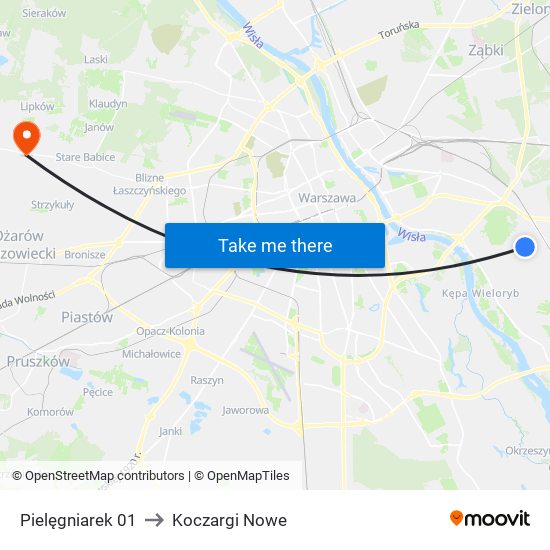 Pielęgniarek 01 to Koczargi Nowe map