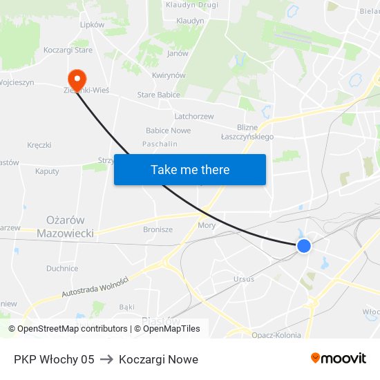 PKP Włochy 05 to Koczargi Nowe map