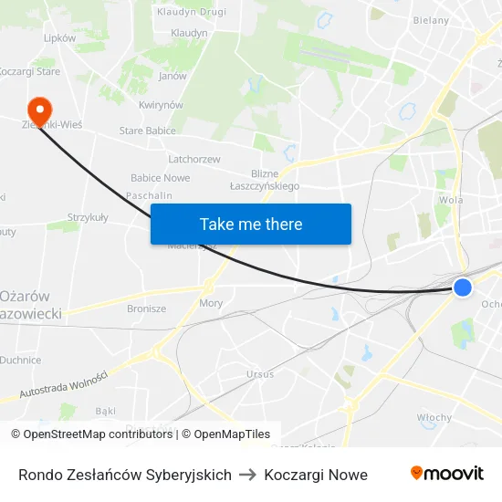 Rondo Zesłańców Syberyjskich to Koczargi Nowe map
