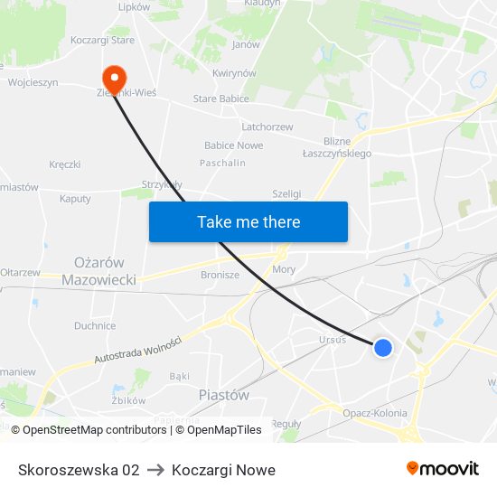 Skoroszewska 02 to Koczargi Nowe map