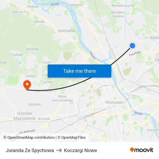 Juranda Ze Spychowa to Koczargi Nowe map