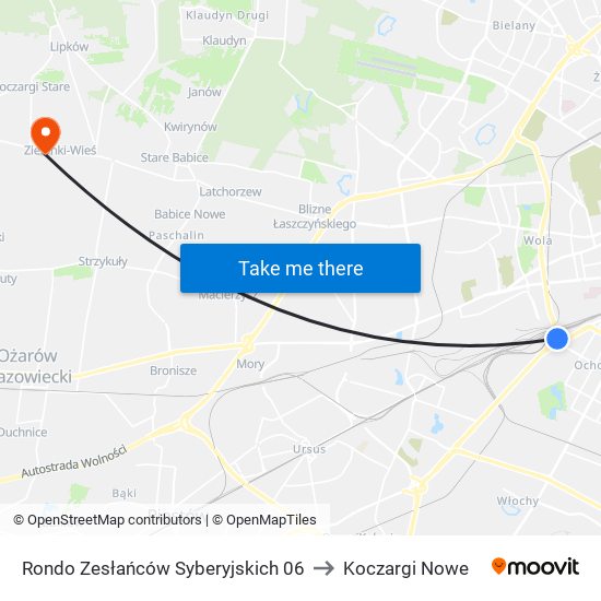 Rondo Zesłańców Syberyjskich 06 to Koczargi Nowe map