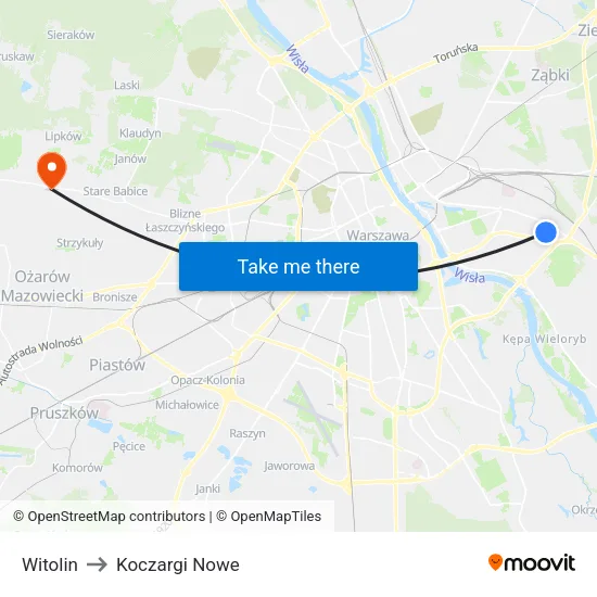 Witolin to Koczargi Nowe map
