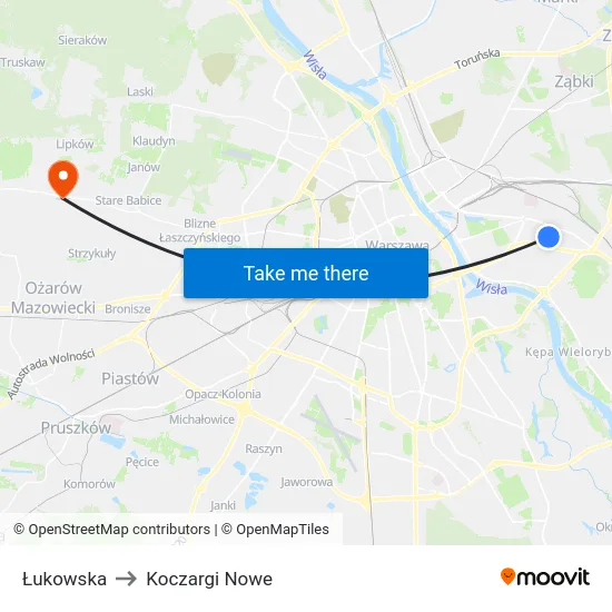Łukowska to Koczargi Nowe map