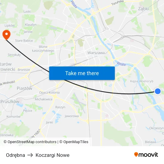 Odrębna to Koczargi Nowe map