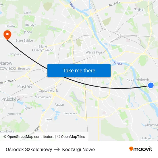Ośrodek Szkoleniowy to Koczargi Nowe map