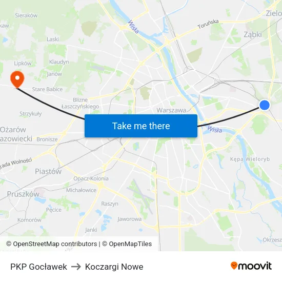 PKP Gocławek to Koczargi Nowe map