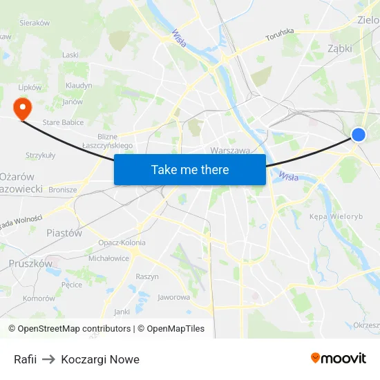 Rafii to Koczargi Nowe map