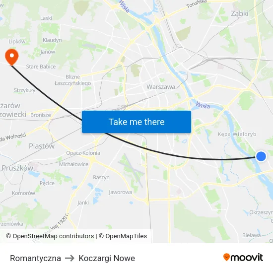 Romantyczna to Koczargi Nowe map