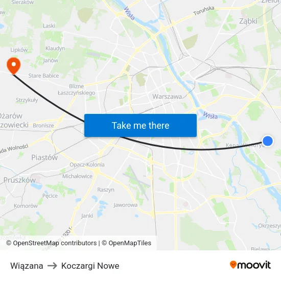 Wiązana to Koczargi Nowe map