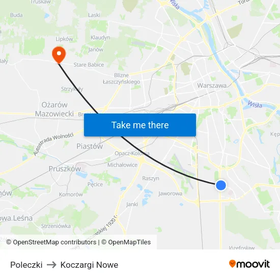 Poleczki to Koczargi Nowe map