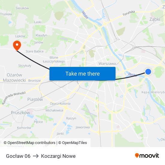 Gocław 06 to Koczargi Nowe map