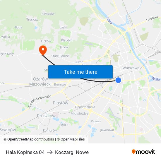 Hala Kopińska 04 to Koczargi Nowe map