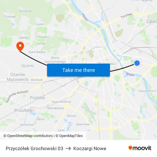 Przyczółek Grochowski to Koczargi Nowe map