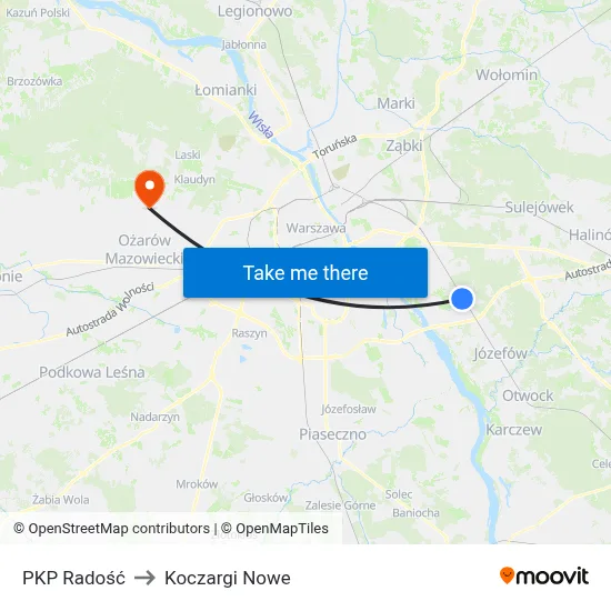 PKP Radość to Koczargi Nowe map
