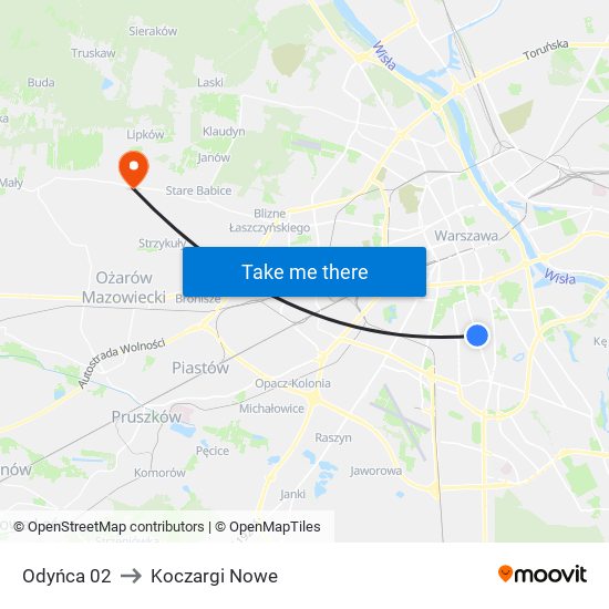 Odyńca 02 to Koczargi Nowe map