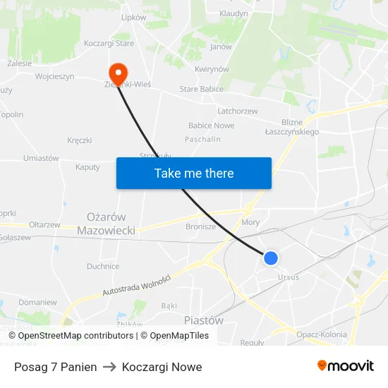 Posag 7 Panien to Koczargi Nowe map