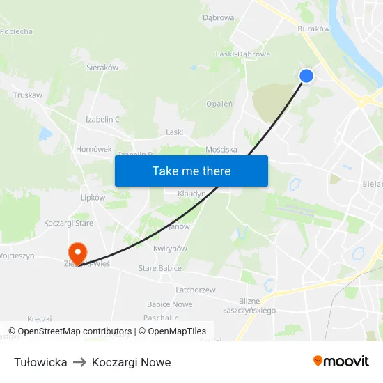 Tułowicka to Koczargi Nowe map
