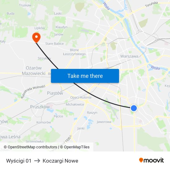 Wyścigi 01 to Koczargi Nowe map