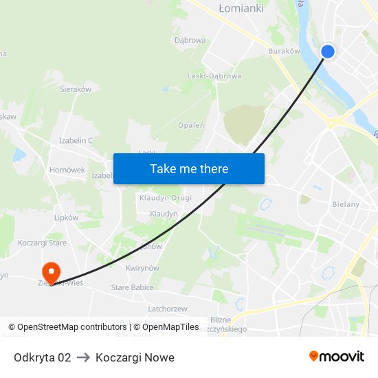 Odkryta to Koczargi Nowe map