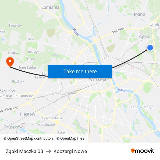 Ząbki Maczka 03 to Koczargi Nowe map