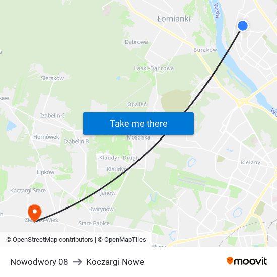 Nowodwory 08 to Koczargi Nowe map