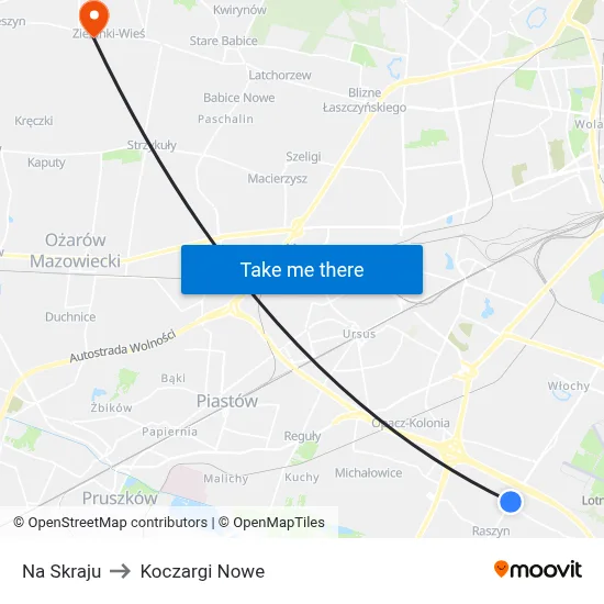 Na Skraju to Koczargi Nowe map