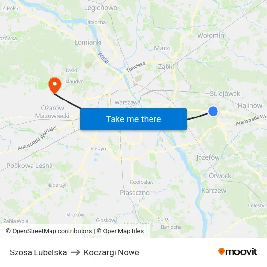 Szosa Lubelska to Koczargi Nowe map