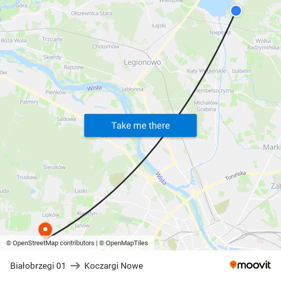 Białobrzegi 01 to Koczargi Nowe map