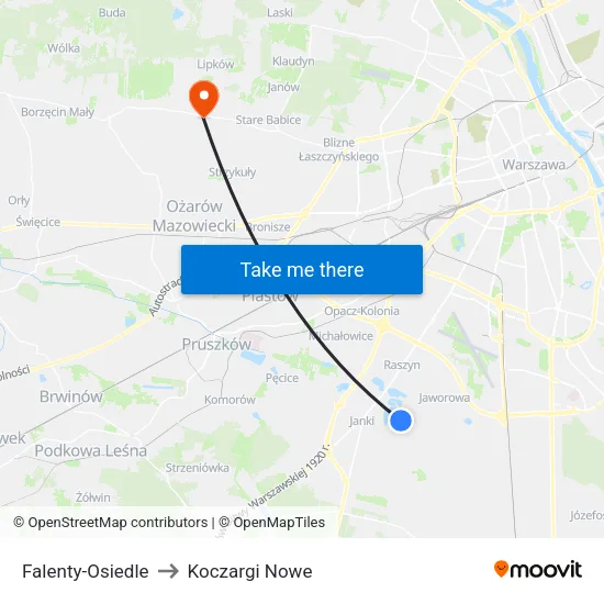 Falenty - Osiedle to Koczargi Nowe map