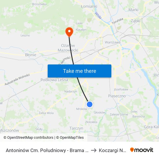 Antoninów Cm. Południowy-Brama Płd. to Koczargi Nowe map