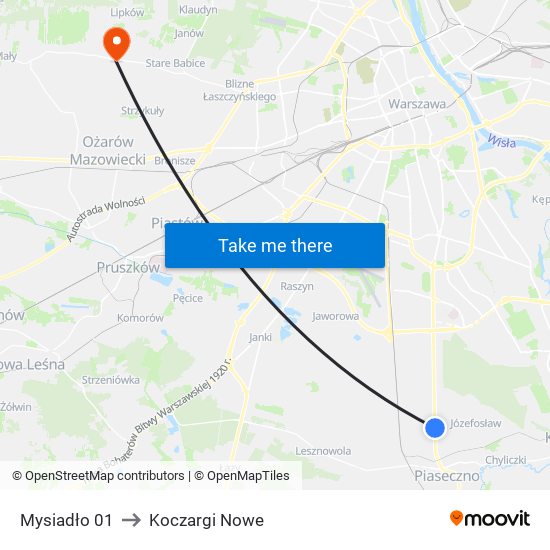 Mysiadło to Koczargi Nowe map