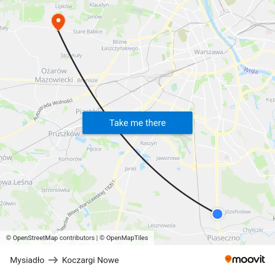 Mysiadło to Koczargi Nowe map