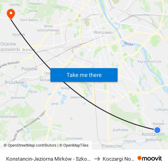 Konstancin-Jeziorna Mirków - Szkoła 02 to Koczargi Nowe map