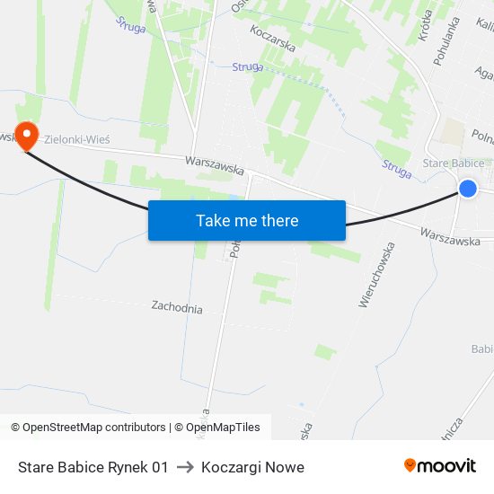 Stare Babice Rynek 01 to Koczargi Nowe map