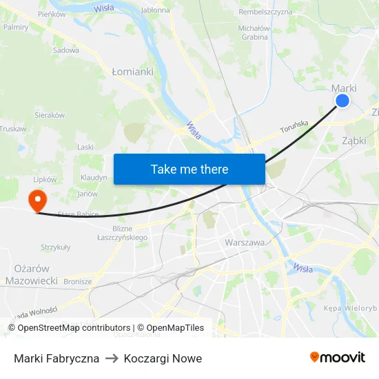 Marki Fabryczna to Koczargi Nowe map