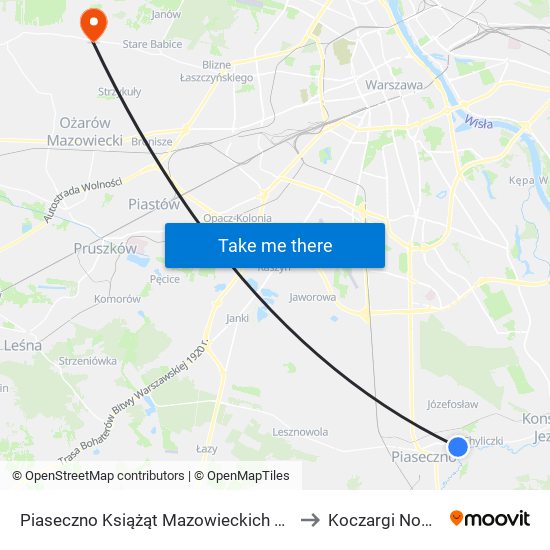 Piaseczno Książąt Mazowieckich 02 to Koczargi Nowe map