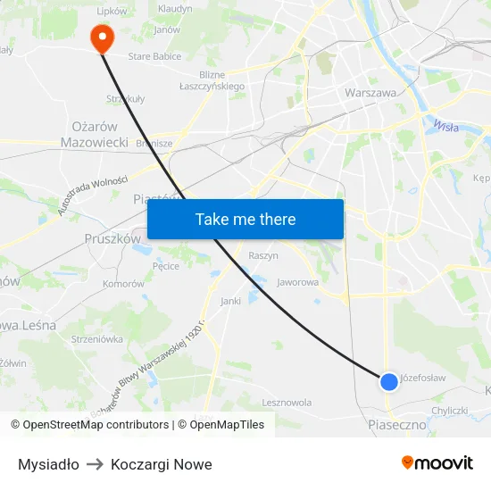 Mysiadło to Koczargi Nowe map