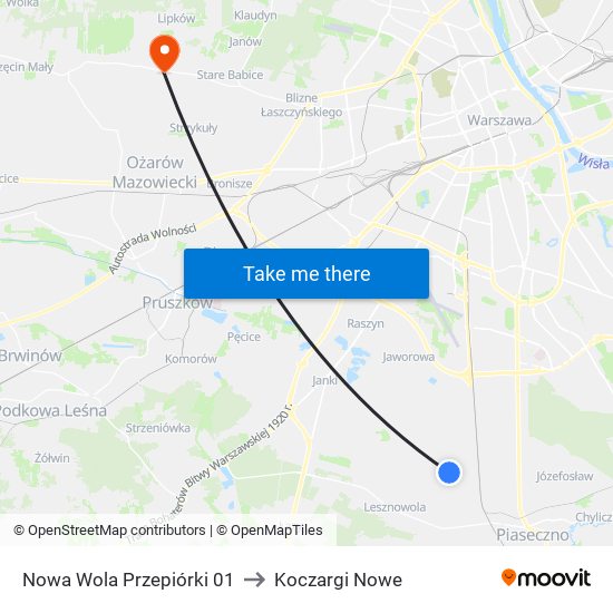 Nowa Wola Przepiórki 01 to Koczargi Nowe map