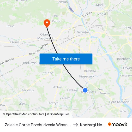 Zalesie Górne Przebudzenia Wiosny 01 to Koczargi Nowe map