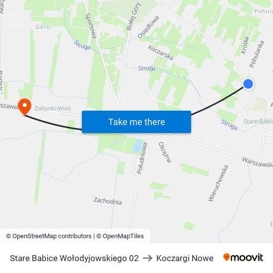 Stare Babice Wołodyjowskiego 02 to Koczargi Nowe map