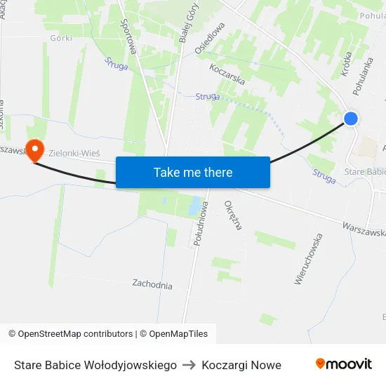 Stare Babice Wołodyjowskiego to Koczargi Nowe map