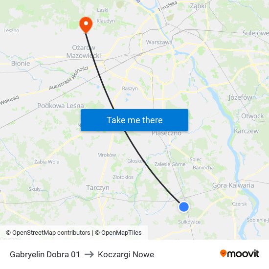 Gabryelin Dobra 01 to Koczargi Nowe map